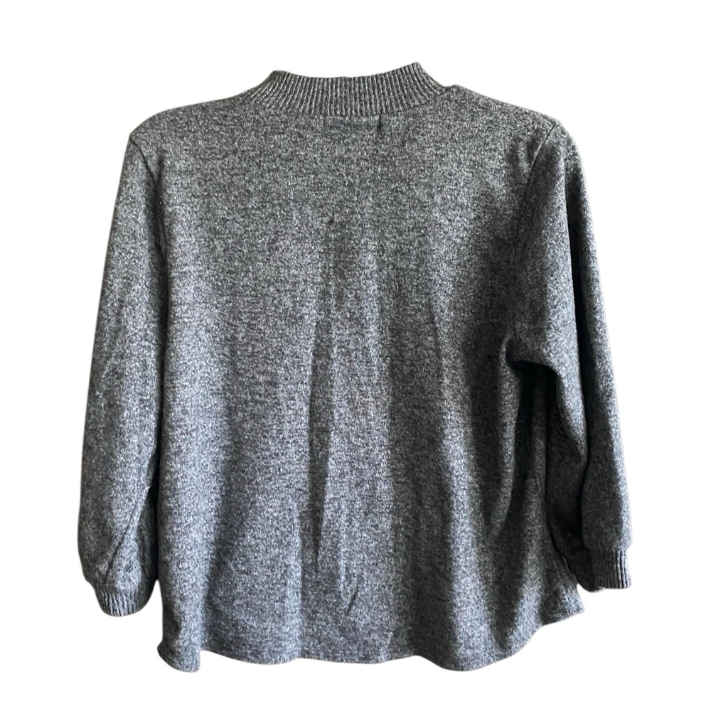 Adrienne Vittadini 3/4 Sleeve Gray Sweater with 1/4 Zip. Size Large. - Picture 4 of 8
